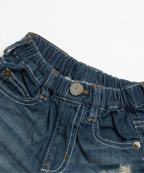 F.O.KIDS（エフオーキッズ）の「グランジデニムハーフパンツ 5分丈（デニムパンツ・キッズ・サックスブルー/ブルー・100/120/95/80/90/110/140/130）」の8枚目の写真