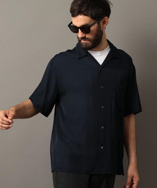 BEAUTY&YOUTH UNITED ARROWS（ビューティーアンドユースユナイテッドアローズ）の「BY レーヨン オープンカラー ショートスリーブ シャツ ◆（シャツ/ブラウス・メンズ・オレンジ/ネイビー・LARGE/X-LARGE/MEDIUM/SMALL）」の2枚目の写真