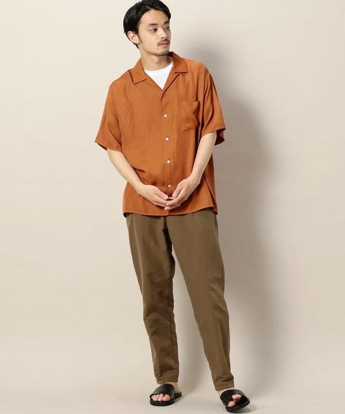 BEAUTY&YOUTH UNITED ARROWS（ビューティーアンドユースユナイテッドアローズ）の「BY レーヨン オープンカラー ショートスリーブ シャツ ◆（シャツ/ブラウス・メンズ・オレンジ/ネイビー・LARGE/X-LARGE/MEDIUM/SMALL）」の6枚目の写真