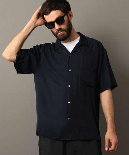 BEAUTY&YOUTH UNITED ARROWS（ビューティーアンドユースユナイテッドアローズ）の「BY レーヨン オープンカラー ショートスリーブ シャツ ◆（シャツ/ブラウス・メンズ・オレンジ/ネイビー・LARGE/X-LARGE/MEDIUM/SMALL）」の19枚目の写真