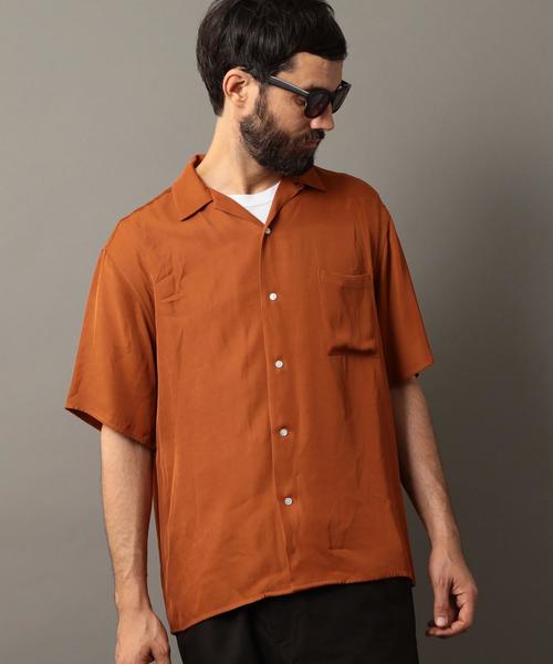 BEAUTY&YOUTH UNITED ARROWS（ビューティーアンドユースユナイテッドアローズ）の「BY レーヨン オープンカラー ショートスリーブ シャツ ◆（シャツ/ブラウス・メンズ・オレンジ/ネイビー・LARGE/X-LARGE/MEDIUM/SMALL）」の14枚目の写真