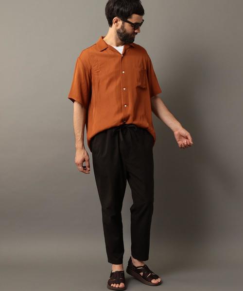 BEAUTY&YOUTH UNITED ARROWS（ビューティーアンドユースユナイテッドアローズ）の「BY レーヨン オープンカラー ショートスリーブ シャツ ◆（シャツ/ブラウス・メンズ・オレンジ/ネイビー・LARGE/X-LARGE/MEDIUM/SMALL）」の16枚目の写真