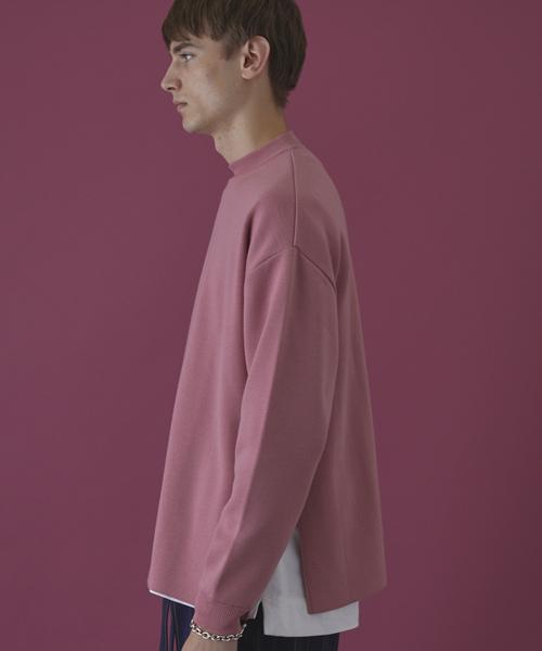 STUDIOUS(ステュディオス)の「【STUDIOUS HIGH】 ミラノリブモックスリットニット(ニット/セーター・メンズ・グリーン/ピンク/オレンジ・2/1)」の11枚目の写真