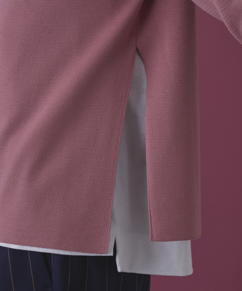 STUDIOUS(ステュディオス)の「【STUDIOUS HIGH】 ミラノリブモックスリットニット(ニット/セーター・メンズ・グリーン/ピンク/オレンジ・2/1)」の15枚目の写真