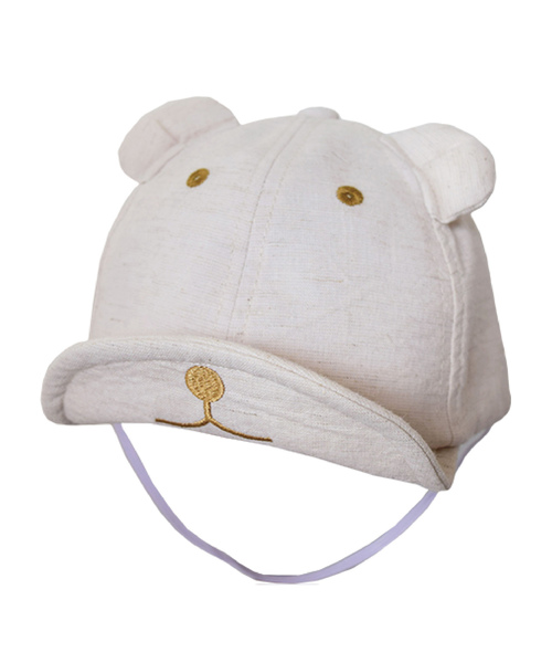 LITTLE GRIN BUDDY(リトル グリンバディ)の「【LITTLE GRIN BUDDY(リトルグリンバディ)】ベビー用クマのキャップ/Little Bear Cap(キャップ・キッズ・ベージュ/ネイビー/グレー/ライトベージュ・50㎝/48㎝/50cm/48cm)」の3枚目の写真