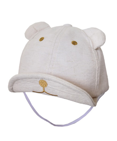 LITTLE GRIN BUDDY(リトル グリンバディ)の「【LITTLE GRIN BUDDY(リトルグリンバディ)】ベビー用クマのキャップ/Little Bear Cap(キャップ・キッズ・ベージュ/ネイビー/グレー/ライトベージュ・50㎝/48㎝/50cm/48cm)」の1枚目の写真