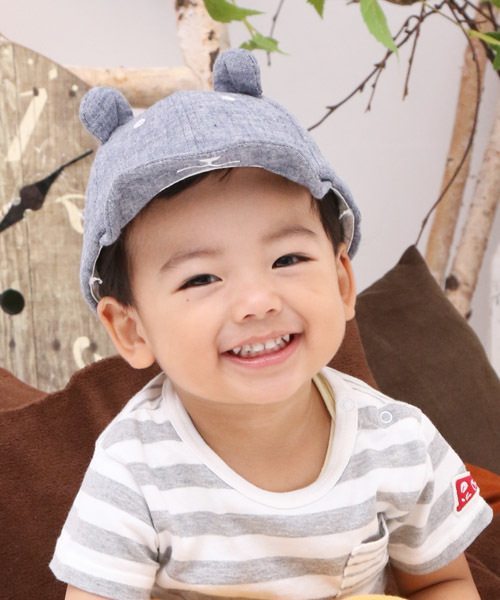 LITTLE GRIN BUDDY(リトル グリンバディ)の「【LITTLE GRIN BUDDY(リトルグリンバディ)】ベビー用クマのキャップ/Little Bear Cap(キャップ・キッズ・ベージュ/ネイビー/グレー/ライトベージュ・50㎝/48㎝/50cm/48cm)」の11枚目の写真