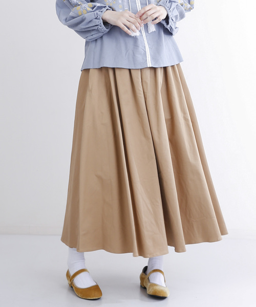 MERLOT（メルロー）の「ロングフレアスカート1146（スカート・レディース・ネイビー/レッド/ベージュ/ブラック/カーキ・FREE）」の3枚目の写真