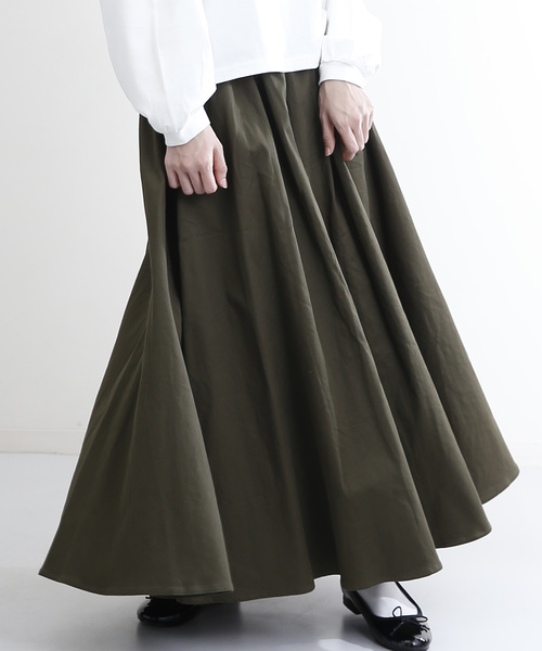 MERLOT（メルロー）の「ロングフレアスカート1146（スカート・レディース・ネイビー/レッド/ベージュ/ブラック/カーキ・FREE）」の4枚目の写真