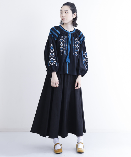 MERLOT（メルロー）の「ロングフレアスカート1146（スカート・レディース・ネイビー/レッド/ベージュ/ブラック/カーキ・FREE）」の20枚目の写真