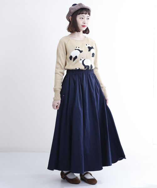 MERLOT（メルロー）の「ロングフレアスカート1146（スカート・レディース・ネイビー/レッド/ベージュ/ブラック/カーキ・FREE）」の7枚目の写真