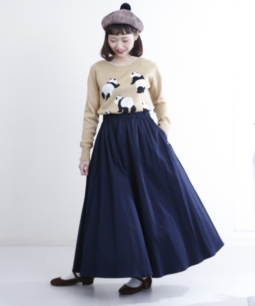 MERLOT（メルロー）の「ロングフレアスカート1146（スカート・レディース・ネイビー/レッド/ベージュ/ブラック/カーキ・FREE）」の14枚目の写真