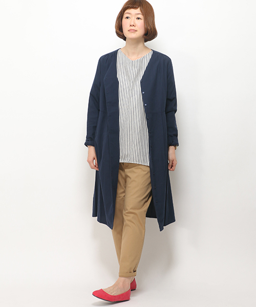 LBC（エルビーシー）の「コットンギンガム前開きワンピース（ワンピース・レディース・ブラック/ネイビー・MEDIUM/LARGE）」の2枚目の写真