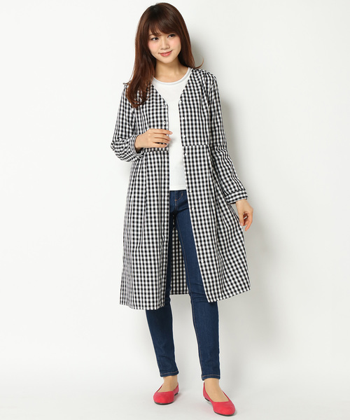 LBC（エルビーシー）の「コットンギンガム前開きワンピース（ワンピース・レディース・ブラック/ネイビー・MEDIUM/LARGE）」の13枚目の写真