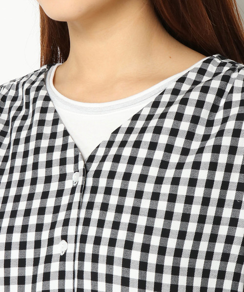 LBC（エルビーシー）の「コットンギンガム前開きワンピース（ワンピース・レディース・ブラック/ネイビー・MEDIUM/LARGE）」の6枚目の写真