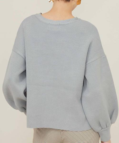 STUDIOUS（ステュディオス）の「【STUDIOUS】ボリュームスリーブニット（ニット/セーター・レディース・グレー/ライトグリーン/ホワイト・0）」の7枚目の写真