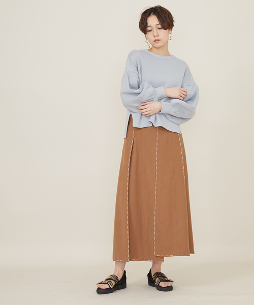 STUDIOUS（ステュディオス）の「【STUDIOUS】ボリュームスリーブニット（ニット/セーター・レディース・グレー/ライトグリーン/ホワイト・0）」の9枚目の写真