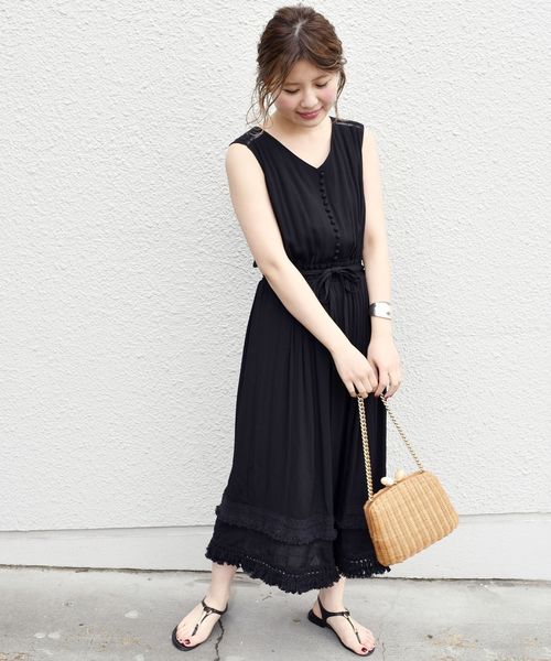 Khaju（カージュ）の「Khaju:レースフリンジワンピース◇◇◇（ワンピース・レディース・オフホワイト/ブラック/レッド・ONE SIZE）」の11枚目の写真