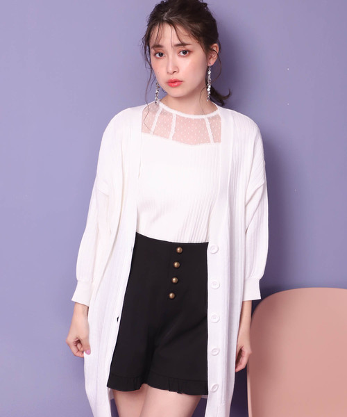 one after another NICE CLAUP（ワンアフターアナザーナイスクラップ）の「フリルOTONAショートパンツ（その他パンツ・レディース・ブラック/ブルーグレー/ライトベージュ/ブルー・FREE）」の7枚目の写真