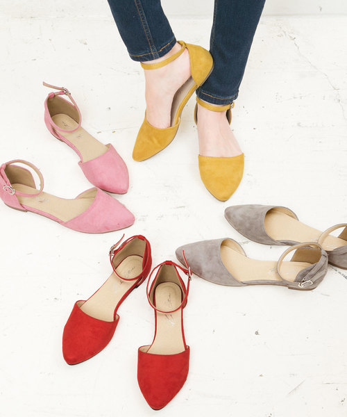 KOBE LETTUCE（コウベレタス）の「アンクルストラップサイドカットフラットパンプス（パンプス・レディース・その他1/ブラック/ベージュ/イエロー/ピンク/ブルー/グレー/レッド/グリーン・LL/S/M/L）」の13枚目の写真