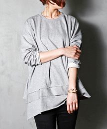 antiqua | 裏毛変形トップス(スウェット)