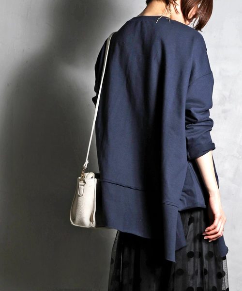 antiqua（アンティカ）の「裏毛変形トップス（スウェット・レディース・ネイビー/グレー・M/L）」の8枚目の写真