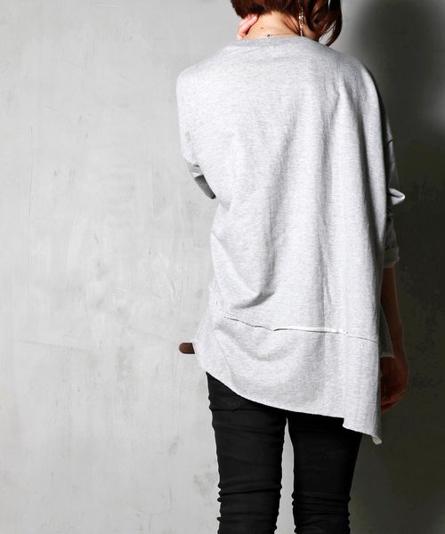 antiqua（アンティカ）の「裏毛変形トップス（スウェット・レディース・ネイビー/グレー・M/L）」の6枚目の写真