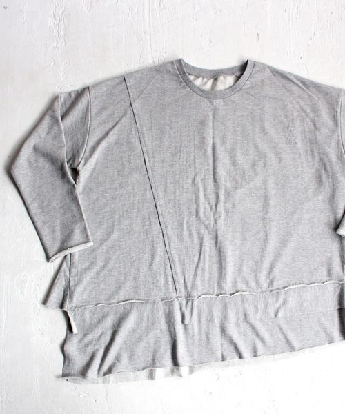 antiqua（アンティカ）の「裏毛変形トップス（スウェット・レディース・ネイビー/グレー・M/L）」の14枚目の写真