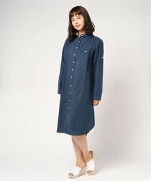 シンプルデザインシャツワンピ