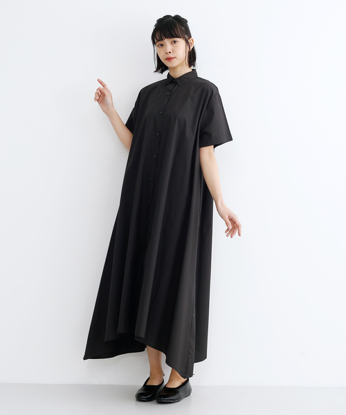 Merlot Ikyu メルローイキュウ の Aラインアシメヘムワンピース1516 シャツワンピース Wear Merlot Ikyu メルローイキュウ の Aラインアシメヘムワンピース1516 シャツワンピース Wear
