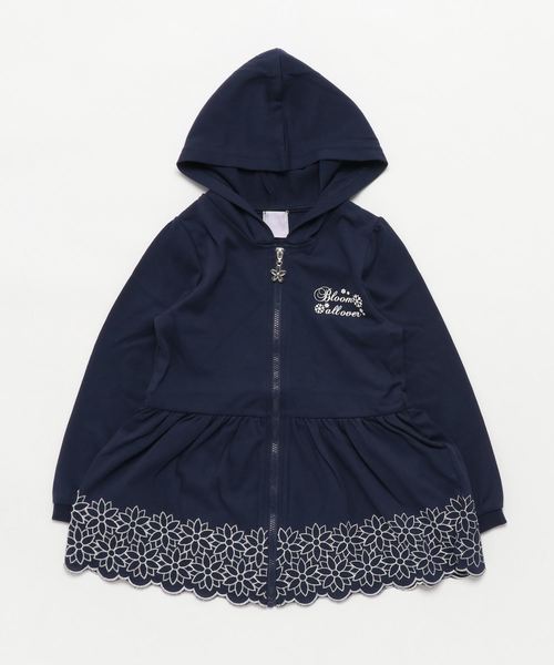 axes femme(アクシーズファム)の「お花刺繍ロングパーカー(パーカー・キッズ・ネイビー/キナリ・SMALL/MEDIUM/LARGE/X-LARGE/XX-LARGE)」の2枚目の写真
