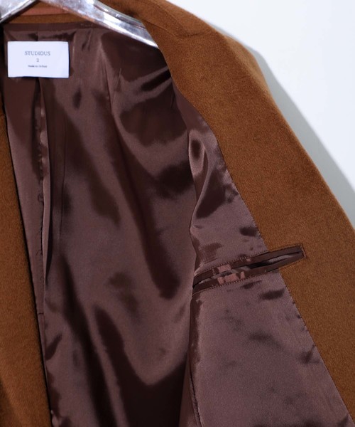 STUDIOUS（ステュディオス）の「【STUDIOUS】ストレッチメルトンチェスターコート【ZOZO限定アイテム】（チェスターコート・メンズ・ブラック/ネイビー/グレー/キャメル・1/2/3）」の6枚目の写真