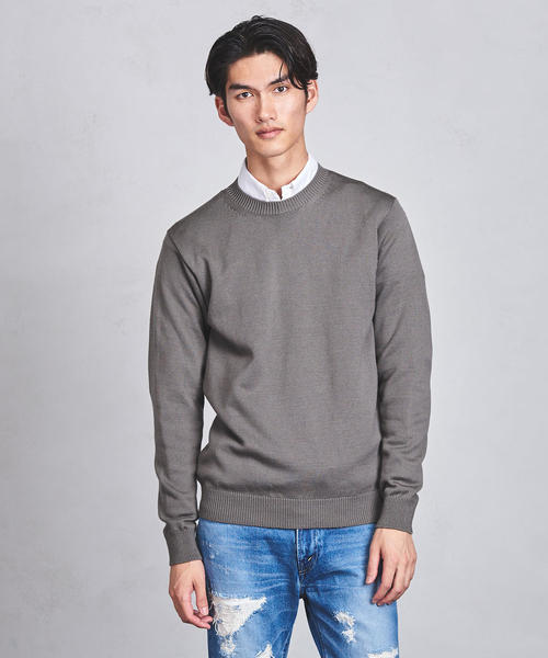 UNITED ARROWS（ユナイテッドアローズ）の「○UASB ミドルゲージ クルーネックニット（ニット/セーター・メンズ・ダークグリーン/ホワイト/グレー/ブラック/モカ・MEDIUM/SMALL/X-LARGE/LARGE）」の3枚目の写真