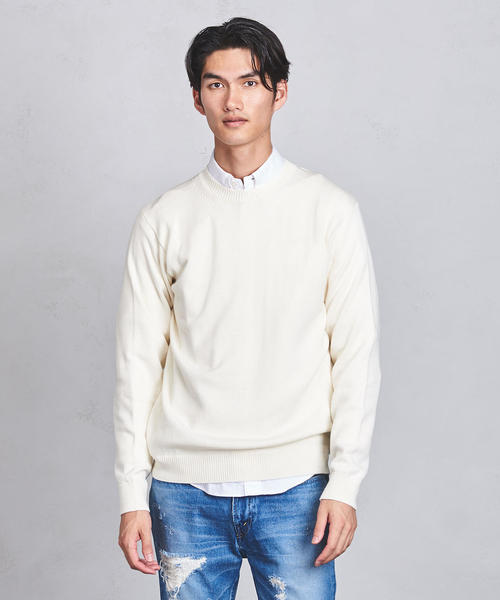 UNITED ARROWS（ユナイテッドアローズ）の「○UASB ミドルゲージ クルーネックニット（ニット/セーター・メンズ・ダークグリーン/ホワイト/グレー/ブラック/モカ・MEDIUM/SMALL/X-LARGE/LARGE）」の2枚目の写真