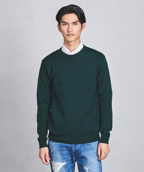 UNITED ARROWS（ユナイテッドアローズ）の「○UASB ミドルゲージ クルーネックニット（ニット/セーター・メンズ・ダークグリーン/ホワイト/グレー/ブラック/モカ・MEDIUM/SMALL/X-LARGE/LARGE）」の5枚目の写真