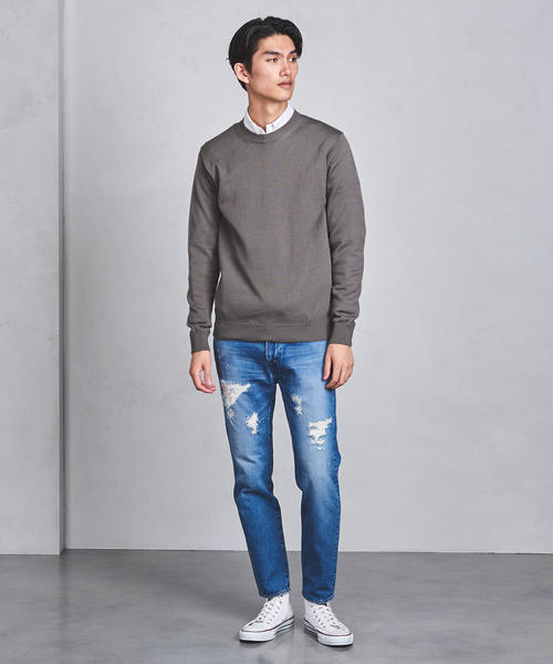 UNITED ARROWS（ユナイテッドアローズ）の「○UASB ミドルゲージ クルーネックニット（ニット/セーター・メンズ・ダークグリーン/ホワイト/グレー/ブラック/モカ・MEDIUM/SMALL/X-LARGE/LARGE）」の15枚目の写真