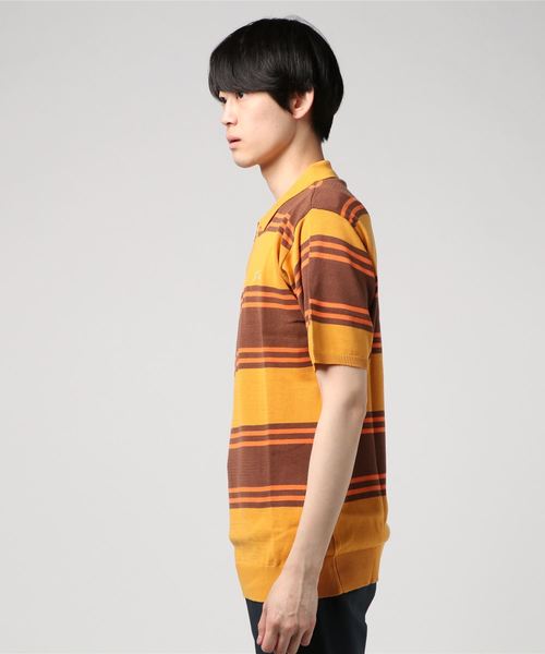 FTC（エフティーシー）の「STRIPED KNIT POLO（シャツ/ブラウス・メンズ・ホワイト/ブラック/オレンジ・SMALL/MEDIUM/LARGE/X-LARGE）」の4枚目の写真