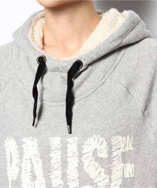 DOUBLE NAME（ダブルネーム）の「フードボアビッグパーカーワンピ（ワンピース・レディース・杢グレー/ネイビー/ワイン・FREE）」の8枚目の写真