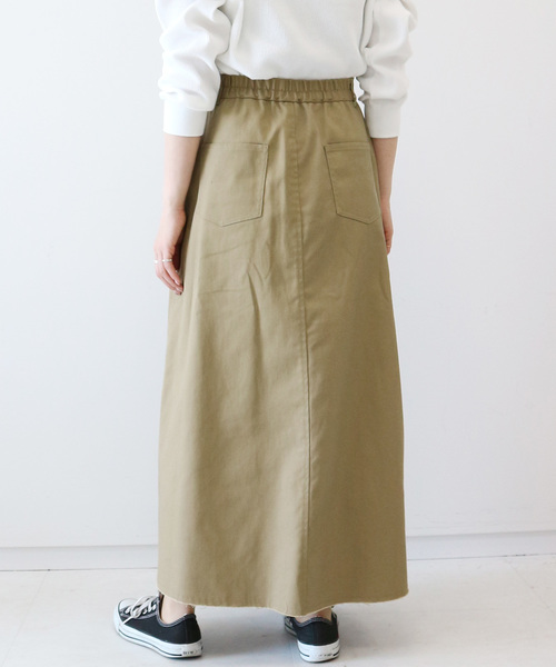 AMERICAN HOLIC（アメリカンホリック）の「チノロングスカート　＊（スカート・レディース・ベージュ/ネイビー・M/L）」の4枚目の写真