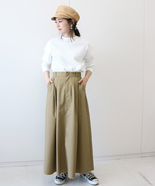 AMERICAN HOLIC（アメリカンホリック）の「チノロングスカート　＊（スカート・レディース・ベージュ/ネイビー・M/L）」の6枚目の写真