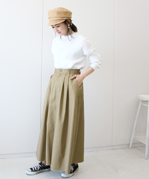 AMERICAN HOLIC（アメリカンホリック）の「チノロングスカート　＊（スカート・レディース・ベージュ/ネイビー・M/L）」の7枚目の写真