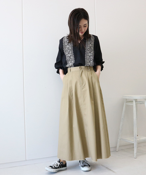 AMERICAN HOLIC（アメリカンホリック）の「チノロングスカート　＊（スカート・レディース・ベージュ/ネイビー・M/L）」の12枚目の写真