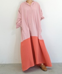 ボリュームロングシャツワンピース