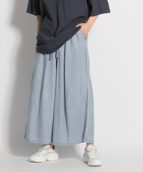 niko and… ウエストタックパンツ　ブルーグレー niko and（ニコアンド）の「タックワイドパンツ（その他