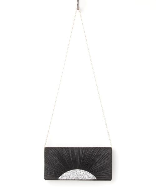 STYLEBLOCK(スタイルブロック)の「扇プリーツ×半円クリスタルビジュパーティークラッチバッグ(クラッチバッグ・レディース・ブラック/ネイビー/ベージュ/ワイン・FREE)」の9枚目の写真