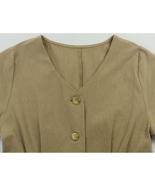 reca（レカ）の「ウエストタックリネンシャツワンピース（ワンピース・レディース・オフホワイト/ブラック系その他/ベージュ・M）」の5枚目の写真