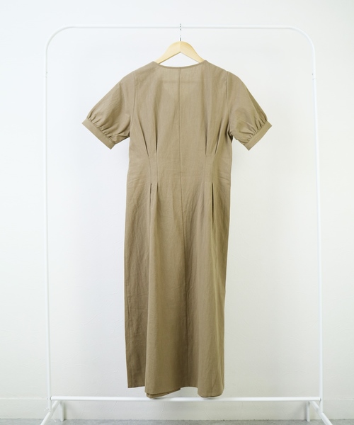 reca（レカ）の「ウエストタックリネンシャツワンピース（ワンピース・レディース・オフホワイト/ブラック系その他/ベージュ・M）」の7枚目の写真