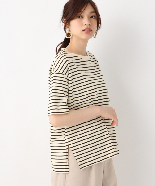 GLOBAL WORK（グローバルワーク）の「USABIGクルーT2【UVケア】/840216（Tシャツ/カットソー・レディース・ホワイト/ブラック/ダークブラウン/その他/パープル系その他5/ライトグレー・MEDIUM/LARGE）」の6枚目の写真