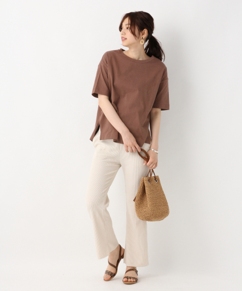 GLOBAL WORK（グローバルワーク）の「USABIGクルーT2【UVケア】/840216（Tシャツ/カットソー・レディース・ホワイト/ブラック/ダークブラウン/その他/パープル系その他5/ライトグレー・MEDIUM/LARGE）」の9枚目の写真