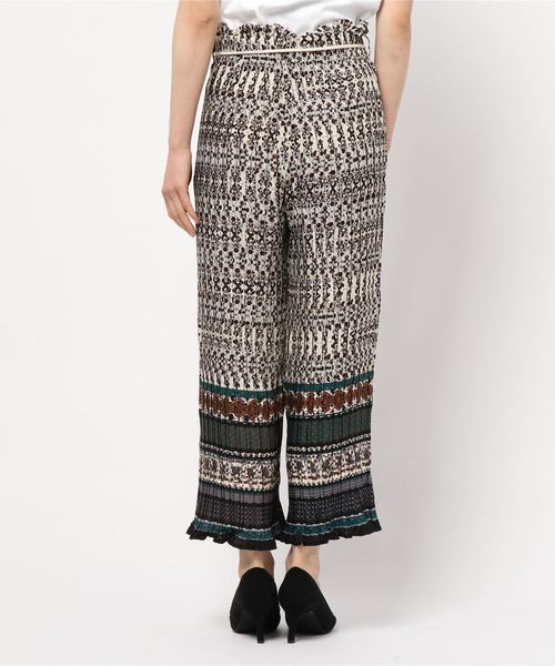 KOBE LETTUCE（コウベレタス）の「ロープベルト付エスニック柄プリーツワイドパンツ（その他パンツ・レディース・グリーン/ブラウン・FREE）」の6枚目の写真